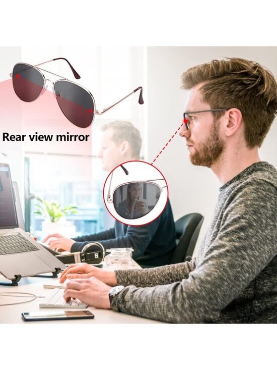 UV Protection Rearview Spy Sunglasses for Cyclists, Bikers & Commuters - Large main image 7